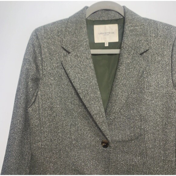 Lafayette 148 Women's Brown Wool Silk Blend Tweed Blazer Jacket Size 6 - Picture 2 of 10
